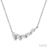 1/3 Ctw Graduated Marquise Cut Diamond Fashion Necklace in 14K White Gold